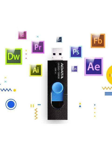 MEMORIA USB ADATA UV320 128GB USB-A 3.0 LECTURA 90MB-S ESCRITURA 40MB-S NEGRO-AZUL - Imagen 4