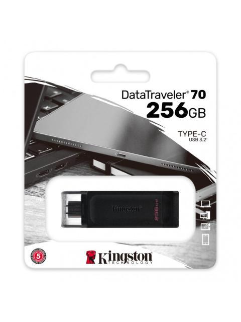 MEMORIA USB KINGSTON DATATRAVELER 70 256GB USB-C 3.2 NEGRO - Imagen 3