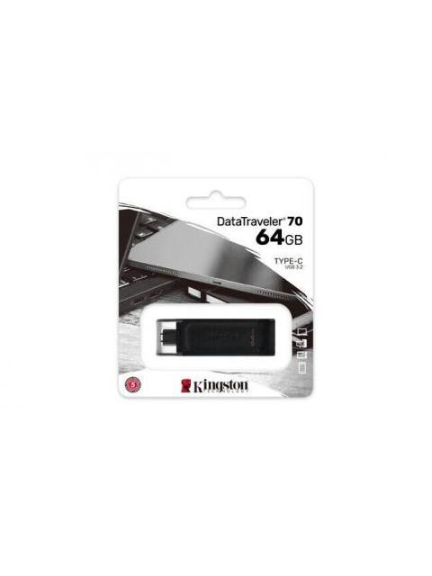 MEMORIA USB KINGSTON DATATRAVELER 70 64GB USB-C 3.2 NEGRO - Imagen 2