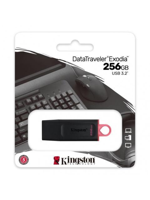 MEMORIA USB KINGSTON DATATRAVELER EXODIA 256GB USB A NEGRO - Imagen 4