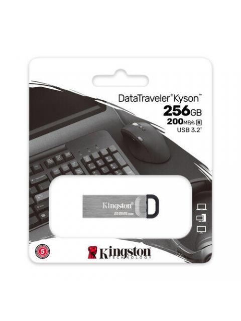 MEMORIA USB KINGSTON DATATRAVELER KYSON 256GB USB A 3.2 LECTURA 200MB-S ESCRITURA 60MB-S PLATA - Imagen 3