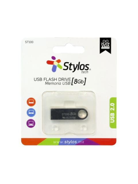 MEMORIA USB STYLOS 8GB USB A LECTURA 80MB-S PLATA - Imagen 3