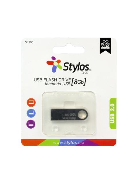 MEMORIA USB STYLOS 8GB USB A LECTURA 80MB-S PLATA