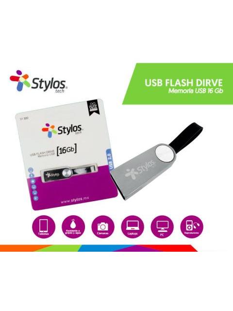 MEMORIA USB STYLOS ST300 16GB USB 2.0 LECTURA 80MB-S GRIS - Imagen 4