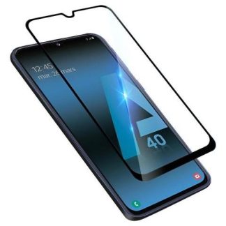 MICA CRISTAL TEMPLADO 5D 9H PARA SAMSUNG A40 CON MARCO NEGRO