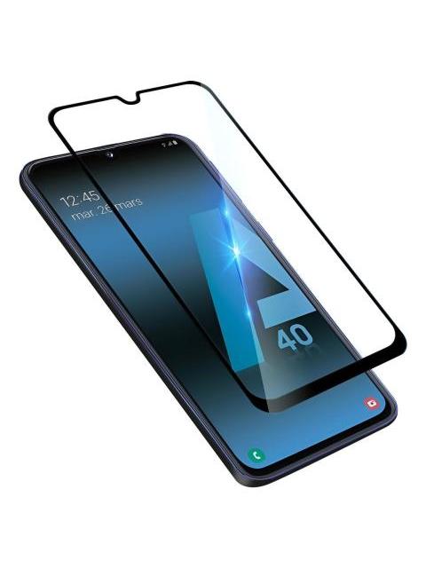 MICA CRISTAL TEMPLADO 5D 9H PARA SAMSUNG A40 CON MARCO NEGRO