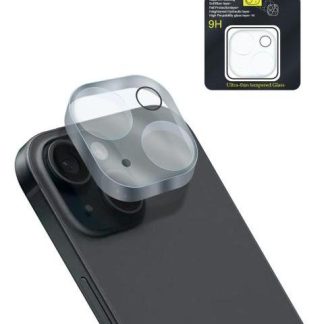 MICA PROTECTORA ADHESIVA PARA LENTE CAMARA DE CELULAR PARA IPHONE 15 A2846 15 PLUS A2847 SLIM COMPANY CRISTAL TEMPLADO 9H RESISTENTE A GOLPES Y RAYONES FACIL INSTALACION Y TRANSPARENCIA TOTAL