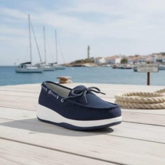 MOCASIN CON MOÑO AZUL MARINO SHOSH
