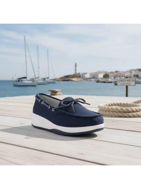 MOCASIN CON MOÑO AZUL MARINO SHOSH