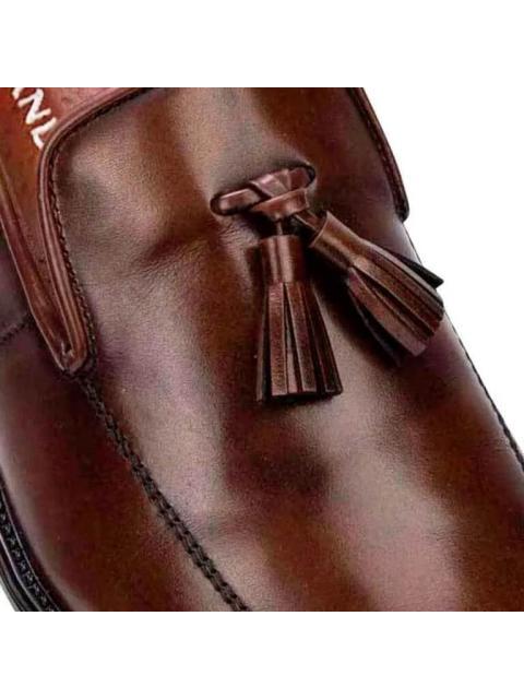 MOCASIN VESTIR CON BORLAS CAFE SCHATZ - Imagen 6