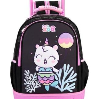 MOCHILA CON RUEDAS NEGRO CUTIE ZOO
