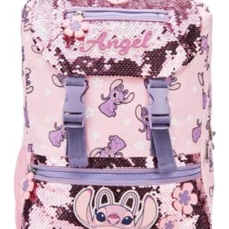MOCHILA ESCOLAR ANGEL ROSA STITCH