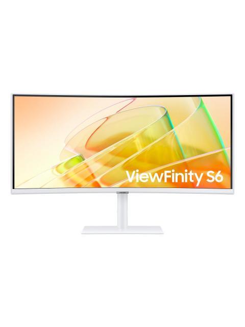 MONITOR CURVO SAMSUNG VIEWFINITY S6 S65TC LED 34 3440X1440 ULTRA WIDE QUAD HD FREESYNC 100HZ HDMI-DISPLAYPORT BOCINAS INTEGRADAS BLANCO