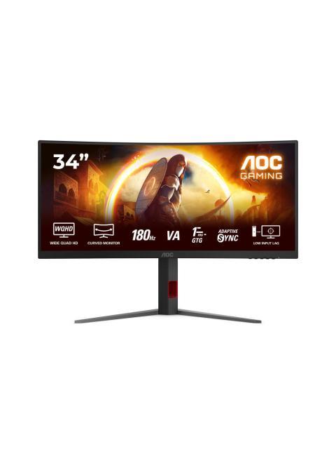 MONITOR GAMER CURVO AOC CU34G4 LED 34 3440X1440 ULTRA WIDE QUAD HD FREESYNC 180HZ HDMI-DISPLAYPORT NEGRO