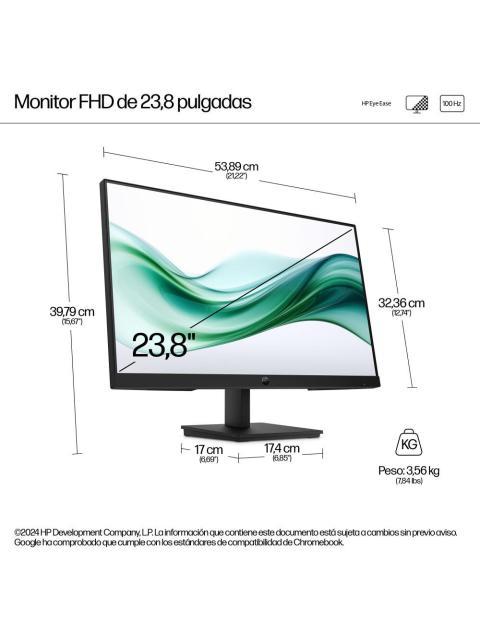 MONITOR HP SERIE 3 PRO LCD 23.8 1920X1080 FULL HD 100HZ HDMI NEGRO - Imagen 3