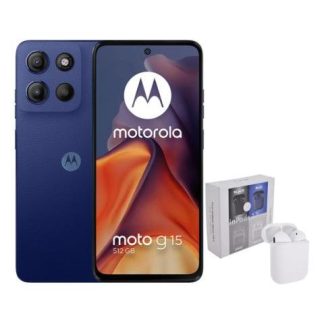 MOTOROLA MOTO G15 DUAL SIM 512GB 4GB RAM BLUE + AIRPODS GENERICOS AZUL