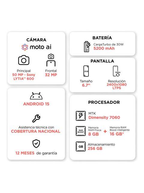 MOTOROLA MOTO G56 256GB + 8GB RAM AZUL AZUL - Imagen 6