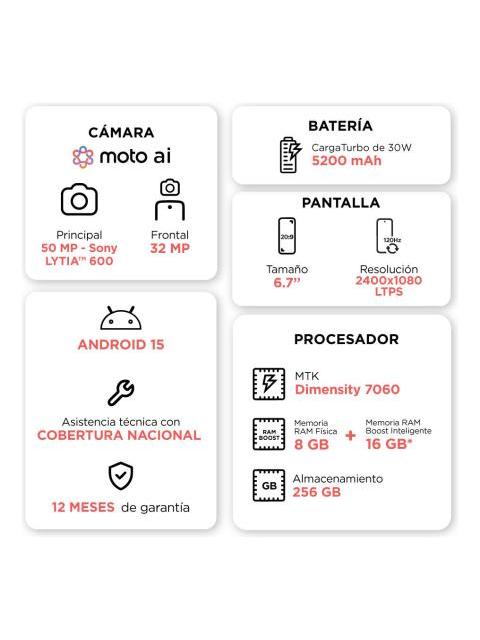MOTOROLA MOTO G56 256GB + 8GB RAM GRIS - Imagen 4