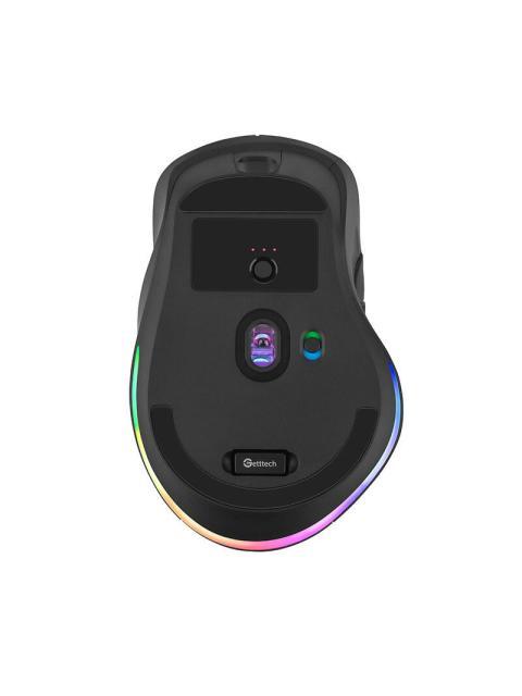 MOUSE ERGONOMICO GETTTECH GGM-RGBTR-01 INALAMBRICO OPTICO 6.400DPI RF WIRELESS-BLUETOOTH-USB-A NEGRO - Imagen 3