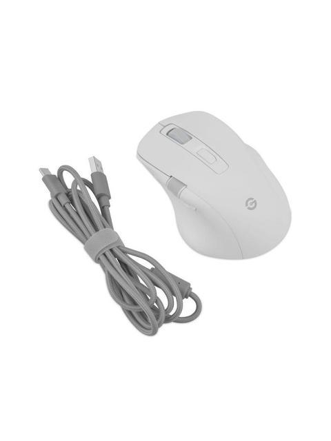 MOUSE ERGONOMICO GETTTECH GGM-RGBTR-01-WH INALAMBRICO OPTICO 6.400DPI RF WIRELESS-BLUETOOTH-USB-A BLANCO - Imagen 3