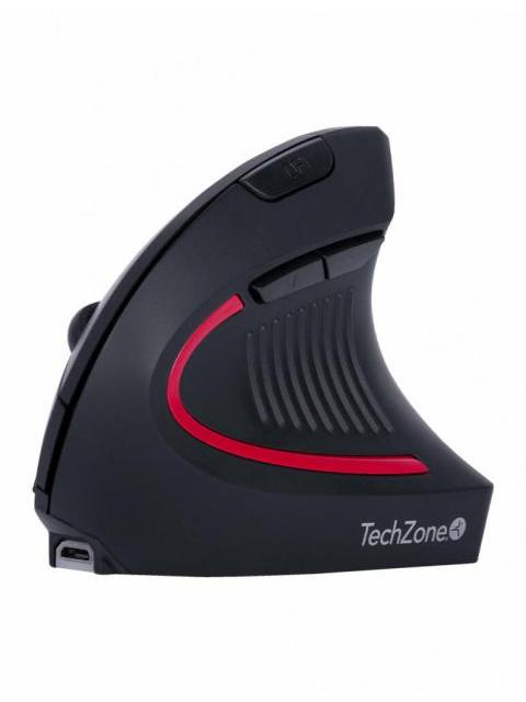 ?MOUSE ERGONOMICO TECHZONE VERTICAL TZMOUINA-06 INALAMBRICO USB NEGRO - Imagen 2