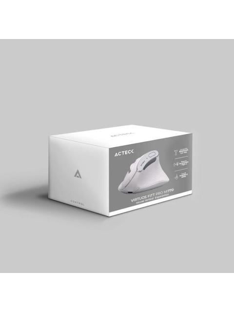 MOUSE ERGONOMICO VERTICAL ACTECK OPTICO VIRTUOS FITT PRO MI770 INALAMBRICO BLUETOOTH-USB-C 1600DPI BLANCO - Imagen 5