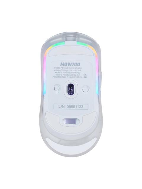 MOUSE GAMER GAME FACTOR OPTICO MOW700 INALAMBRICO BLUETOOTH USB 26.000DPI BLANCO - Imagen 2