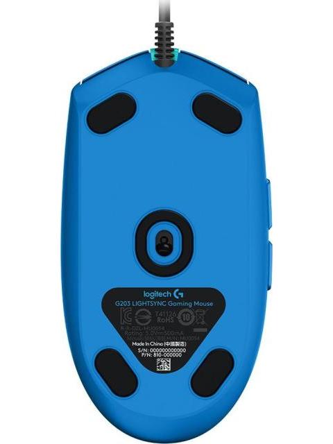 MOUSE GAMER LOGITECH G203 LIGHTSYNC RGB 8 000DPI USB AZUL 910-005795 - Imagen 5