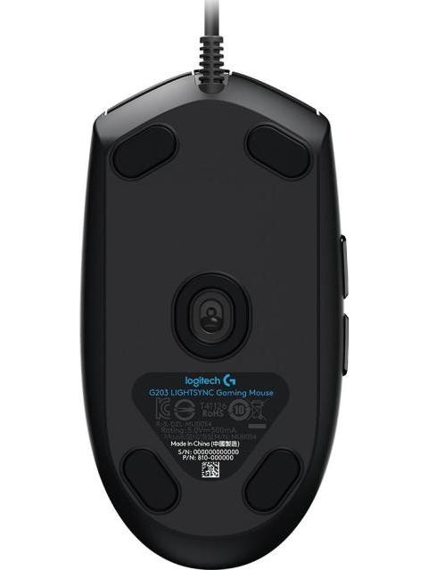 MOUSE GAMER LOGITECH OPTICO G203 LIGHTSYNC ALAMBRICO USB 8000DPI NEGRO - Imagen 5