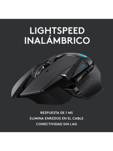 MOUSE GAMER LOGITECH OPTICO G502 HERO LIGHTSPEED INALAMBRICO USB 16000DPI NEGRO - Imagen 5