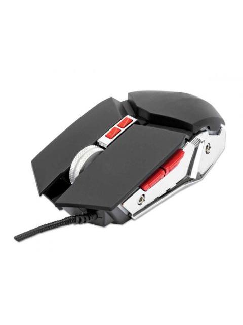 MOUSE GAMER MANHATTAN OPTICO ALAMBRICO USB 3200DPI NEGRO-PLATA