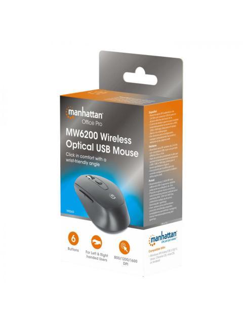MOUSE MANHATTAN OPTICO 190343 INALAMBRICO RF INALAMBRICO 1600 DPI NEGRO - Imagen 7