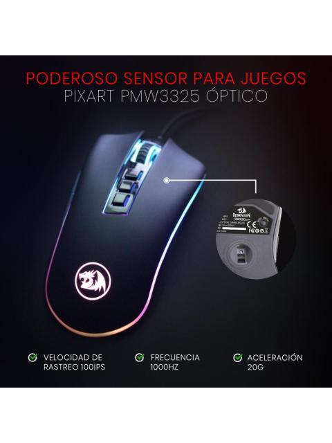 MOUSE REDRAGON COBRA CHROMA JUEGO NEGRO - Imagen 5