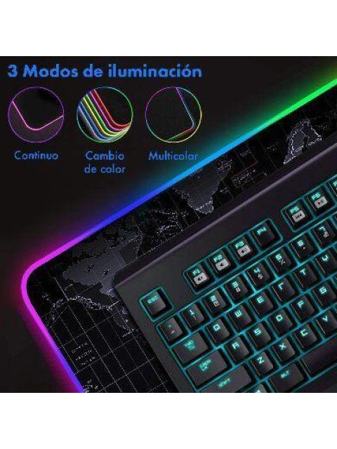 MOUSEPAD GAMER BROBOTIX PLANISFERIO XL RGB NEGRO-GRIS 651329 - Imagen 7