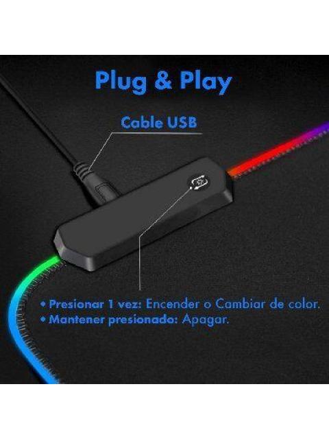 MOUSEPAD GAMER BROBOTIX PLANISFERIO XL RGB NEGRO-GRIS 651329 - Imagen 8