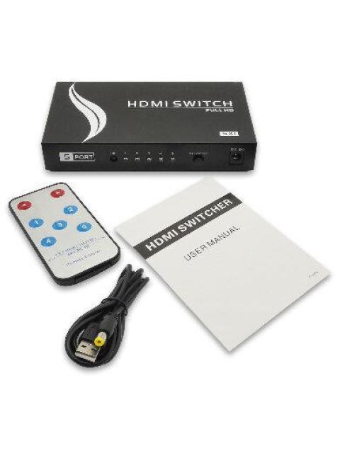 MULTIPLEXOR MANUAL HDMI DE 5 DISPOSITIVOS A 1 TV C-CONTROL REMOTO 963684 BROBOTIX - Imagen 3