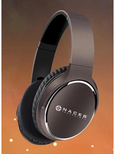 NACEB AUDIFONOS CON MICROFONO FORNAX BLUETOOTH INALAMBRICO 3.5MM NEGRO-MARRON - Imagen 4