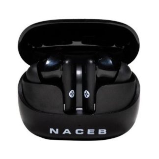NACEB AUDIFONOS INTRAURICULARES CON MICROFONO NA-0322 INALAMBRICO BLUETOOTH CANCELACION DE RUIDO NEGRO