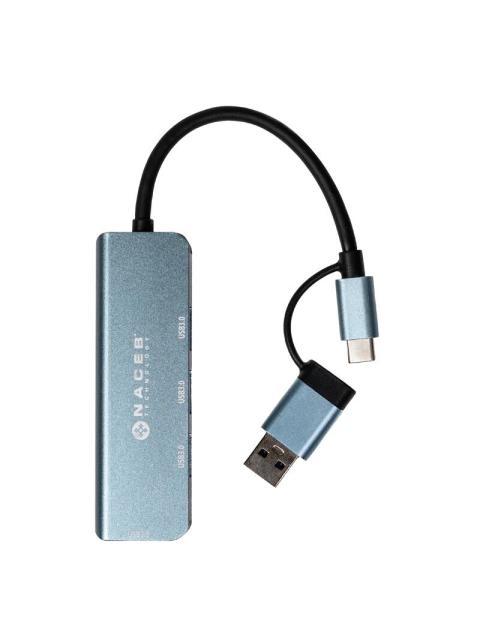 NACEB HUB USB-A - USB-A 3.0 USB-C 5 GBIT-S - Imagen 3