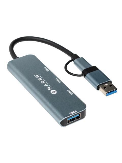 NACEB HUB USB-A - USB-A 3.0 USB-C 5 GBIT-S - Imagen 4