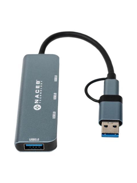 NACEB HUB USB-A - USB-A 3.0 USB-C 5 GBIT-S - Imagen 5