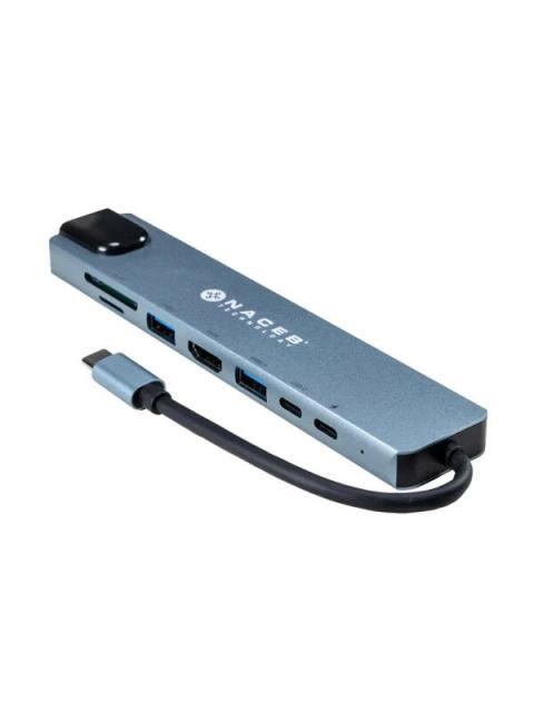 NACEB HUB USB-C - HDMI RJ-45 USB-A 3.1 USB-C 480 MBIT-S - Imagen 4