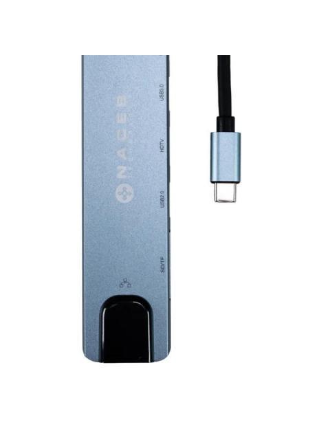 NACEB HUB USB-C - HDMI RJ-45 USB-A 3.1 USB-C 480 MBIT-S - Imagen 5