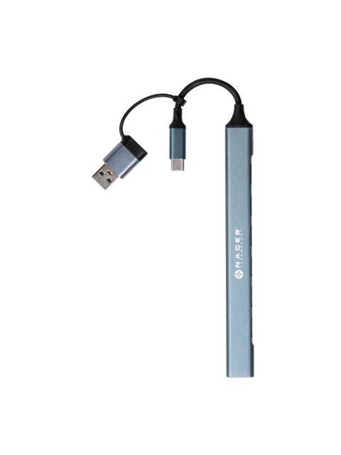 NACEB HUB USB-C - USB-A 2.0 USB-A 3.0 480 MBIT-S - Imagen 3