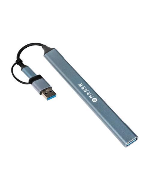 NACEB HUB USB-C - USB-A 2.0 USB-A 3.0 480 MBIT-S - Imagen 4