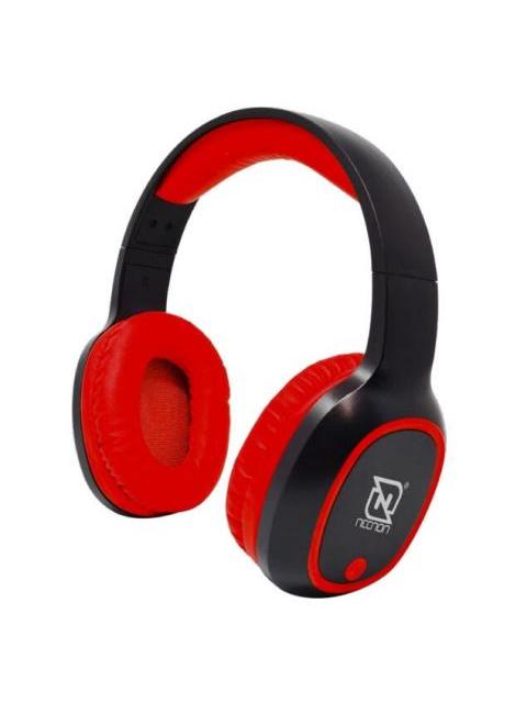 NECNON AUDIFONOS CON MICROFONO NBH-04 BLUETOOTH INALAMBRICO USB NEGRO-ROJO