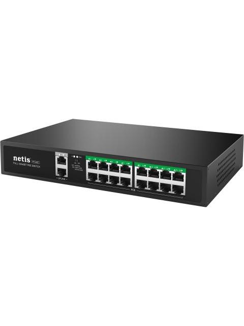 NETIS SWITCH POE P116GC 16 PUERTOS POE Y 2 PUERTOS UPLINK 240W 1000 MBPS WATCH DOG PLUG PLAY 250 MTS DE ALCANCE NO ADMINISTRABLE - Imagen 3