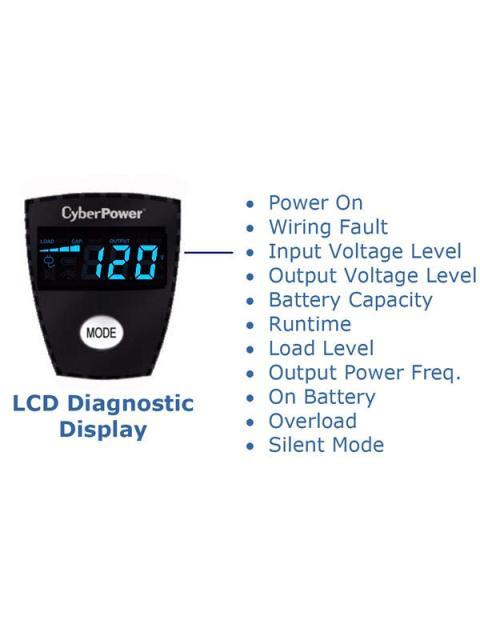 NO BREAK CYBERPOWER CP825AVRLCD 450W 825VA ENTRADA 90-140V - Imagen 8