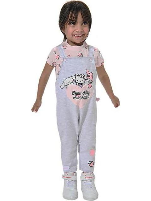 OVEROL HELLO KITTY CINNAMOROLL MY MELODY GRIS HELLO KITTY AND FRIENDS