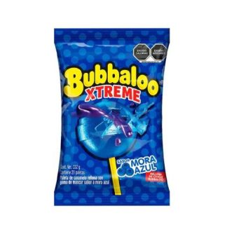PALETA BUBBAXTREME CON RELLENO LIQUIDO SABOR MORA BOLSA CON 20 PIEZAS